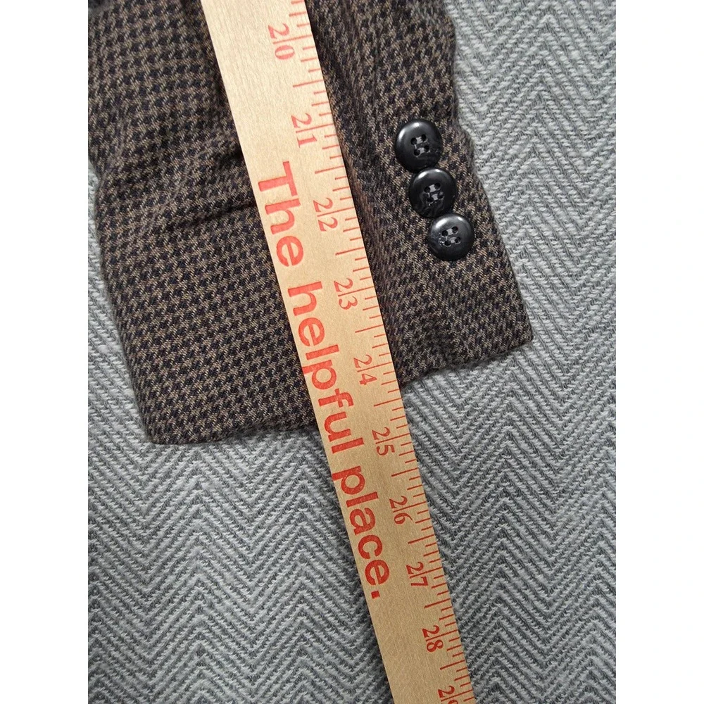 Robert Stock Mens Brown Houndstooth Blazer Sport Coat Two Button‎ Jacket Vintage